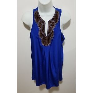 Bellatrix royal blue sleeveless beaded top